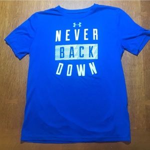Youth XL UA Under Armour “Never Back Down” T-Shirt YXL
